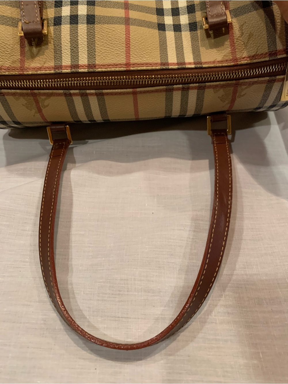 Burberry Haymarket Check Barrel Bag serial number S-04-1 - Picture 13 of 14